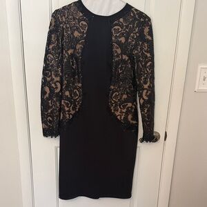 Tadashi Shoji Black Lace Long Sleeve Dress